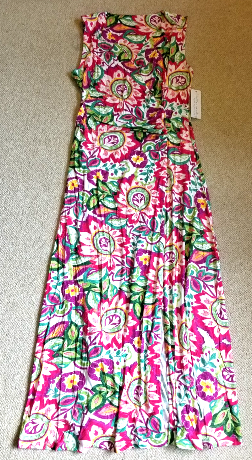 Nwt Womens Dress-Soft Surroundings-Multicolor 'Rio Garden' Knit 'Marlee Maxi'-M